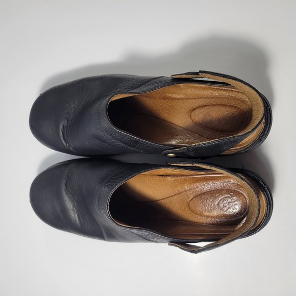 ARIAT Santa Cruz Black Leather Mules Slip On Clogs Women's Size 10B - Picture 6 of 9